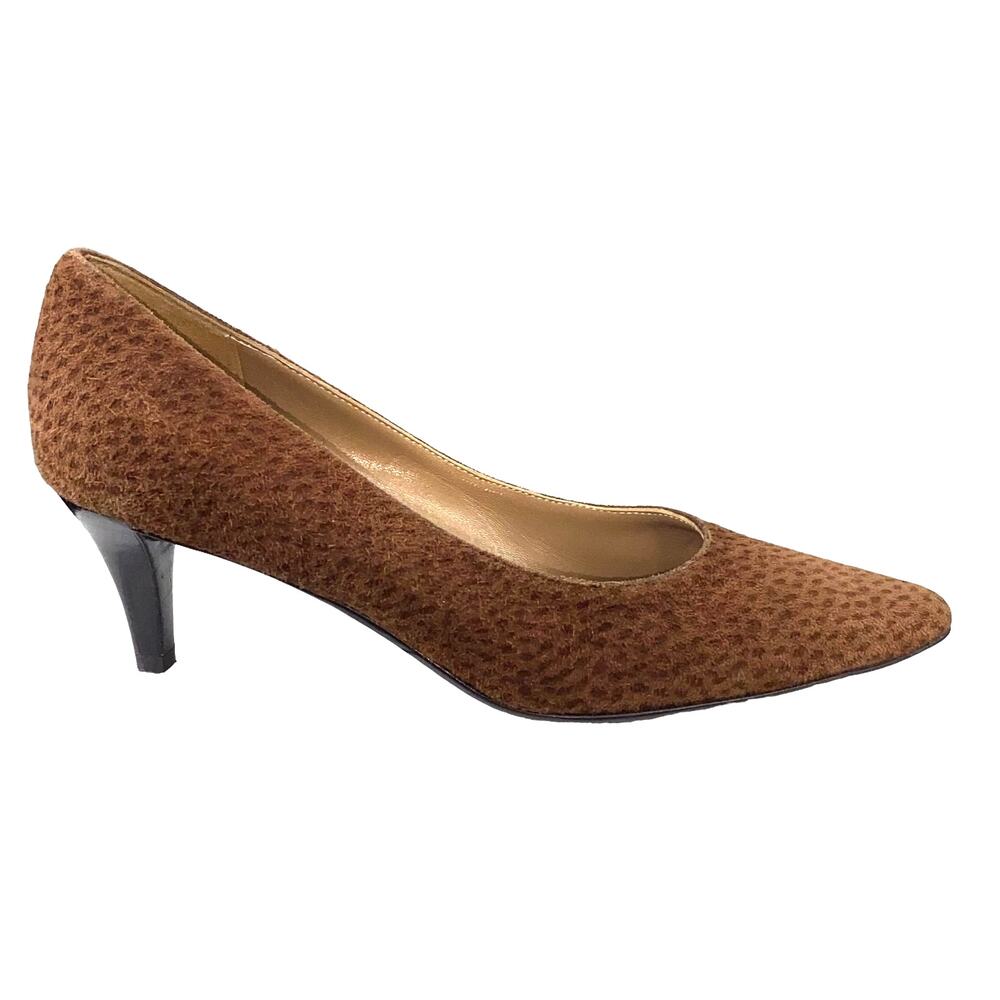 Salvatore Ferragamo Women's Brown Suede Print Pumps Size 5.5 C
